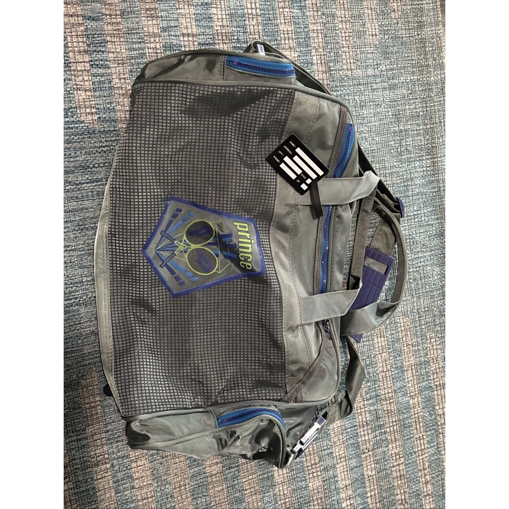 Prince Tennis Cross Pro Sports Vintage 80s 90s Tennis Duffel Bag Gym Bag 20"